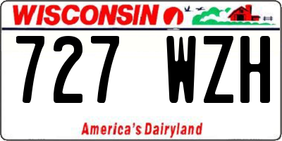 WI license plate 727WZH