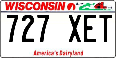 WI license plate 727XET