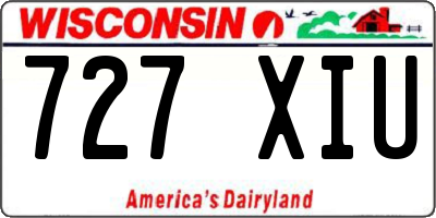 WI license plate 727XIU