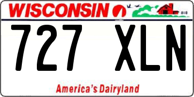 WI license plate 727XLN