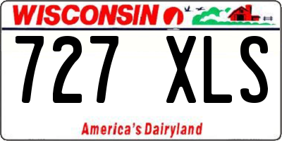 WI license plate 727XLS