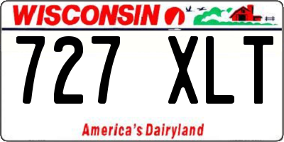 WI license plate 727XLT