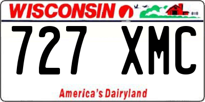 WI license plate 727XMC
