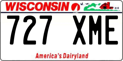 WI license plate 727XME