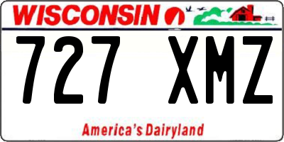 WI license plate 727XMZ
