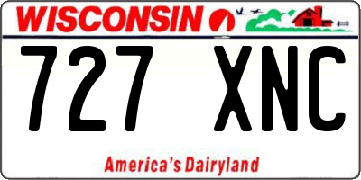 WI license plate 727XNC