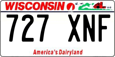 WI license plate 727XNF