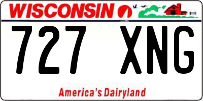 WI license plate 727XNG
