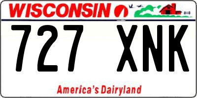 WI license plate 727XNK