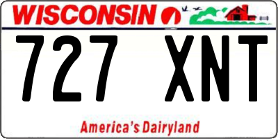 WI license plate 727XNT