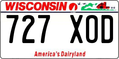 WI license plate 727XOD