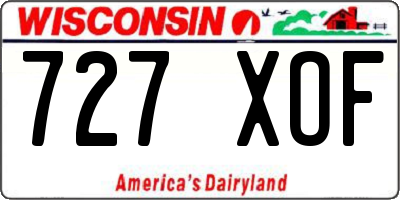 WI license plate 727XOF