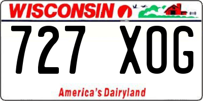 WI license plate 727XOG