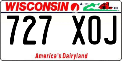 WI license plate 727XOJ