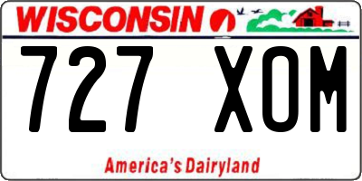 WI license plate 727XOM
