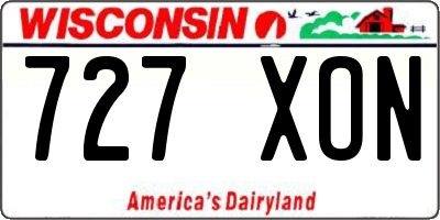 WI license plate 727XON