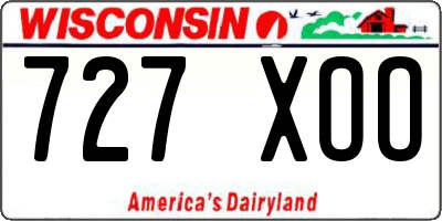 WI license plate 727XOO