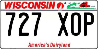 WI license plate 727XOP