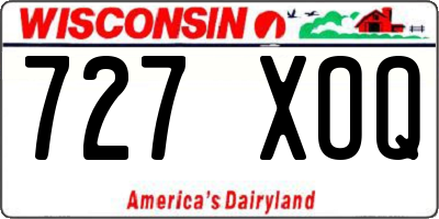 WI license plate 727XOQ
