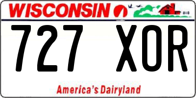 WI license plate 727XOR