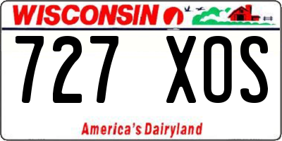 WI license plate 727XOS