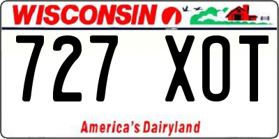 WI license plate 727XOT