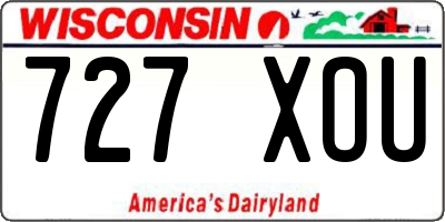WI license plate 727XOU
