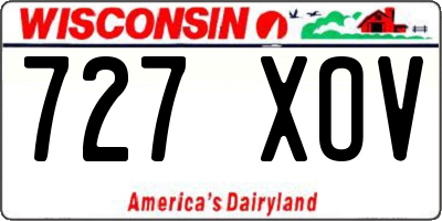 WI license plate 727XOV