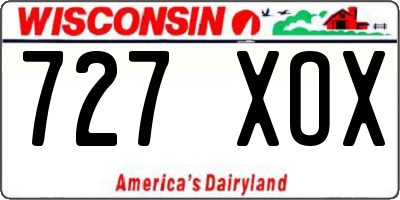 WI license plate 727XOX