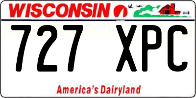 WI license plate 727XPC