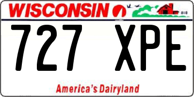 WI license plate 727XPE