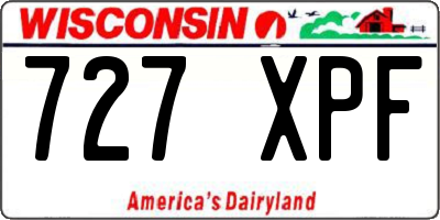 WI license plate 727XPF