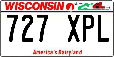 WI license plate 727XPL