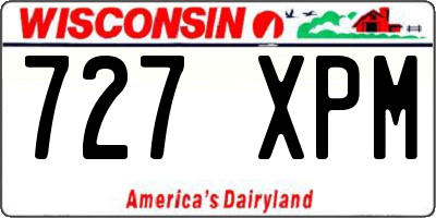 WI license plate 727XPM