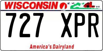 WI license plate 727XPR
