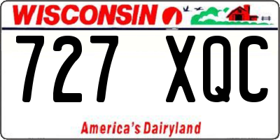 WI license plate 727XQC