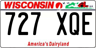 WI license plate 727XQE