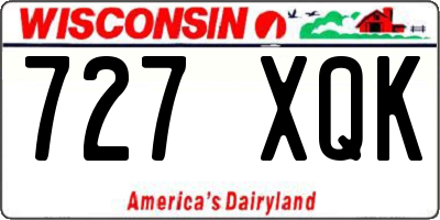 WI license plate 727XQK