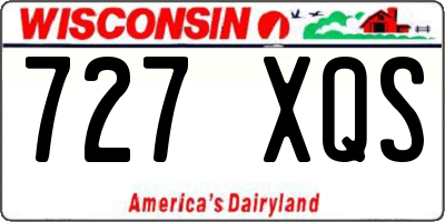 WI license plate 727XQS