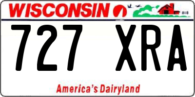 WI license plate 727XRA