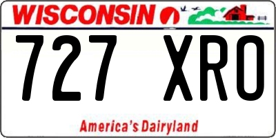 WI license plate 727XRO