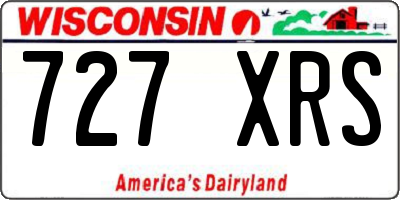 WI license plate 727XRS