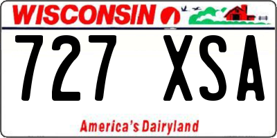 WI license plate 727XSA
