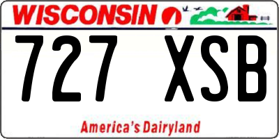 WI license plate 727XSB