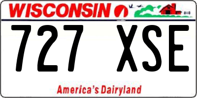 WI license plate 727XSE