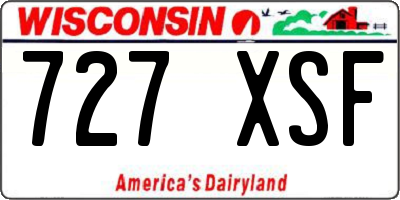 WI license plate 727XSF
