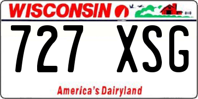 WI license plate 727XSG