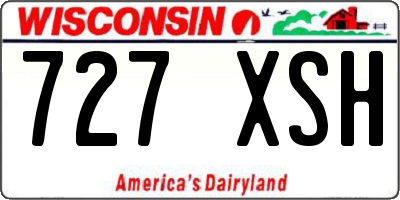 WI license plate 727XSH
