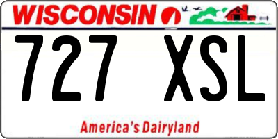WI license plate 727XSL