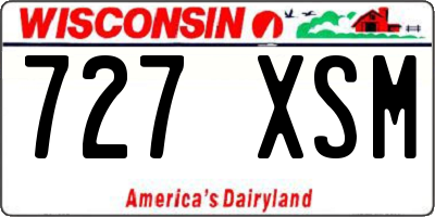 WI license plate 727XSM